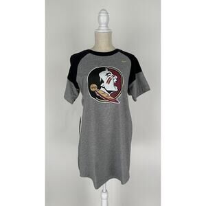 Nike Womens Gray Short Sleeve French Terry Dress Florida State Seminoles XS FSU